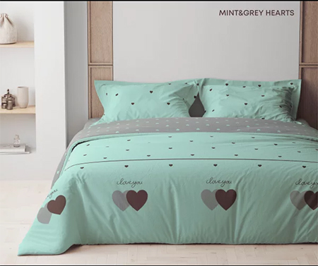 Комплект постельного белья ТЕП Mint&Grey Hearts (2-00882_24944) - Фото 1
