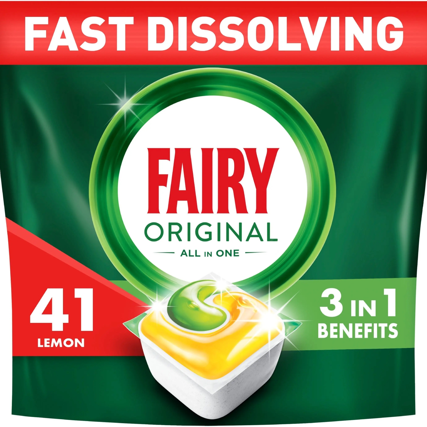 Таблетка для посудомоечной машины Fairy Original All In One Лимон 41 шт - Фото 1