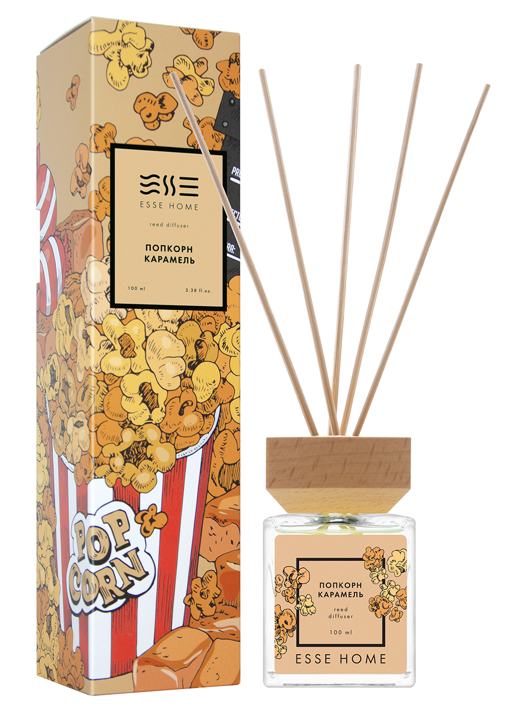 Аромадиффузор Esse Home Попкорн и карамель 100 мл (HOME-PC) - Фото 1