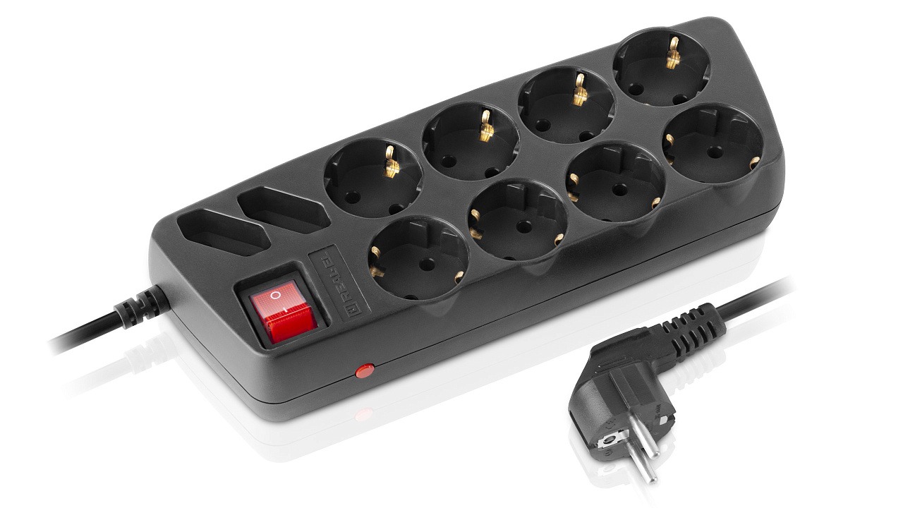 Сетевой фильтр REAL-EL RS-10 Protect 3m Black (EL122300039) - Фото 1