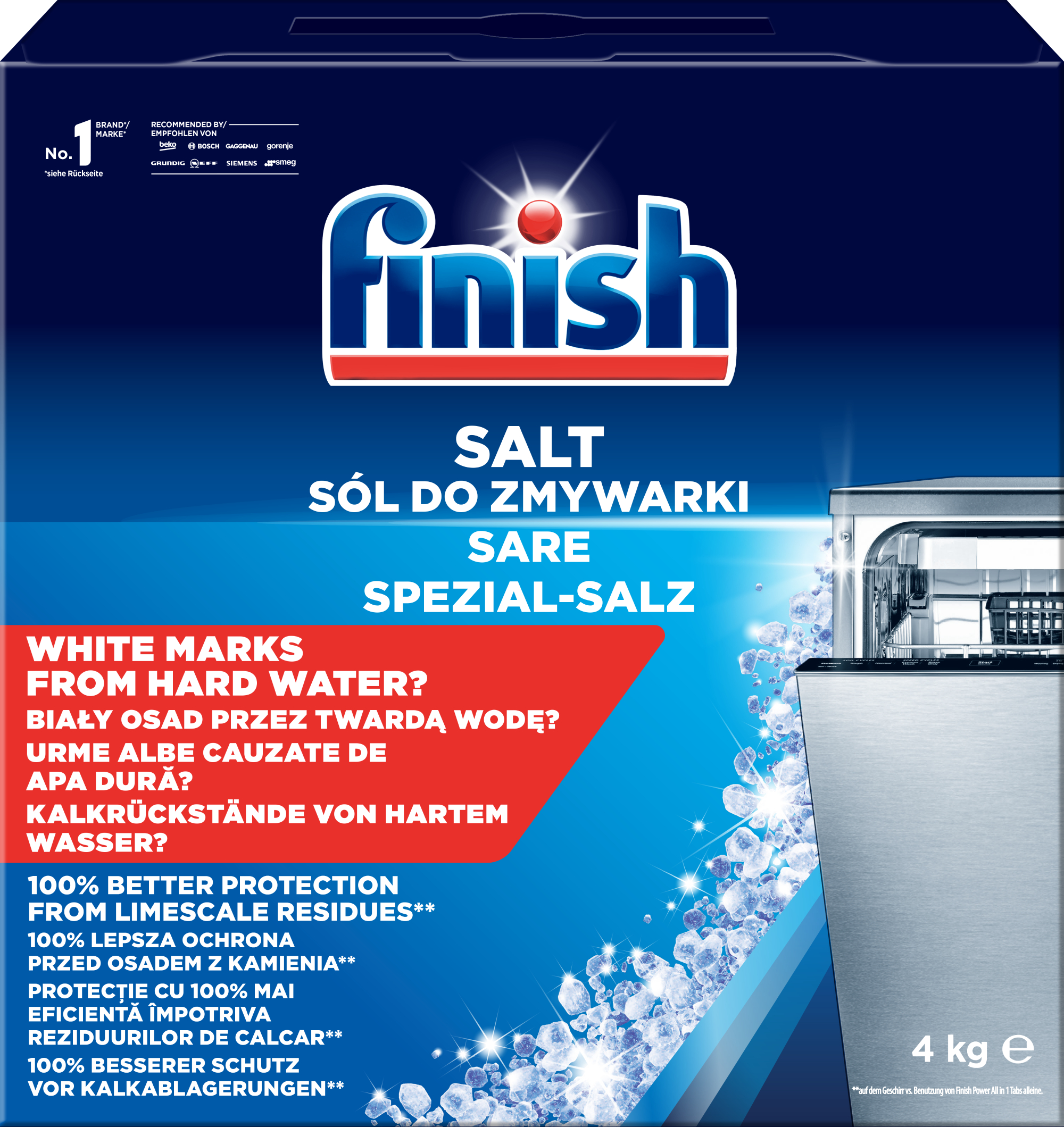 Соль для посудомоечной машины Finish Calgonit Salt ср-во для смягчения воды 4 кг - Фото 1