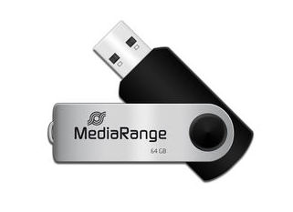 Флеш USB MediaRange USB2.0 64GB Black/Silver (MR912) - Фото 1