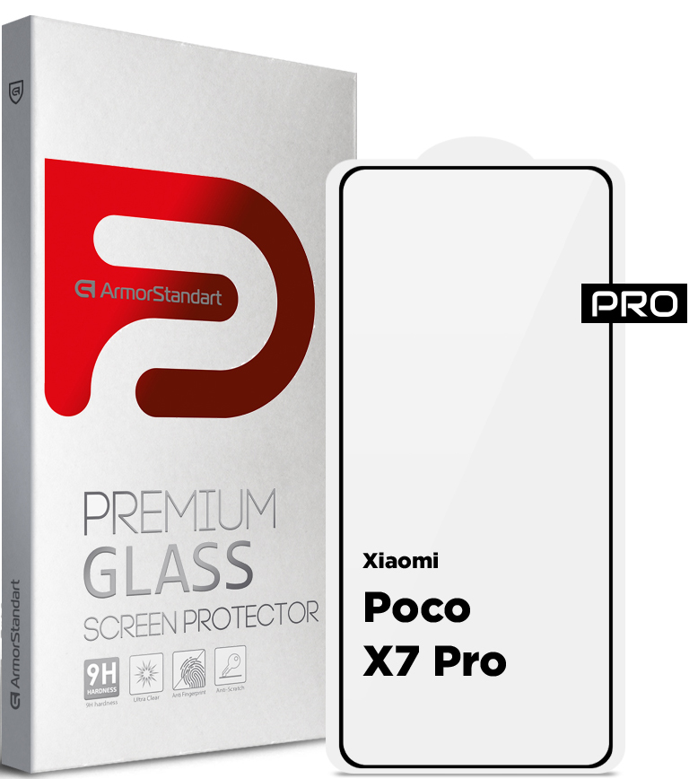 Защитное стекло для смартфона Armorstandart Pro for Xiaomi Poco X7 Pro Black (ARM82715) - Фото 1