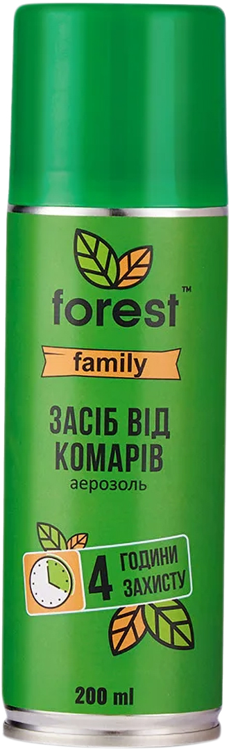 Купити Спрей від комах Forest Family від комарів 200 мл (FR00624) - Фото 1 Спрей від комах Forest Family від комарів 200 мл (FR00624) - Фото 1