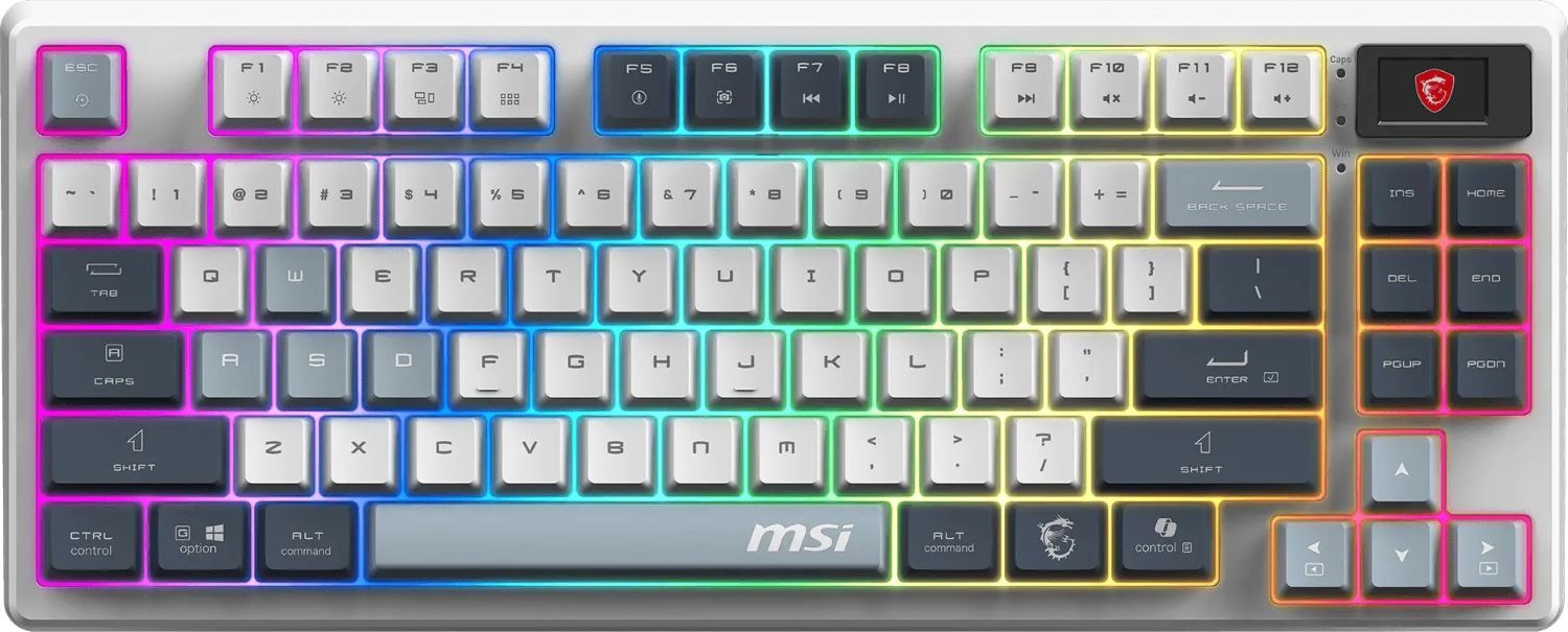 Клавиатура проводная игровая MSI FORGE GK600 TKL W SKY UA EN/UKR/RU, RGB, White - Фото 1