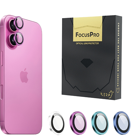 Защитное стекло для смартфона ILera FocusPro Lens for camera iPhone 16 / 16 Plus Pink (iLFPPn16) - Фото 1