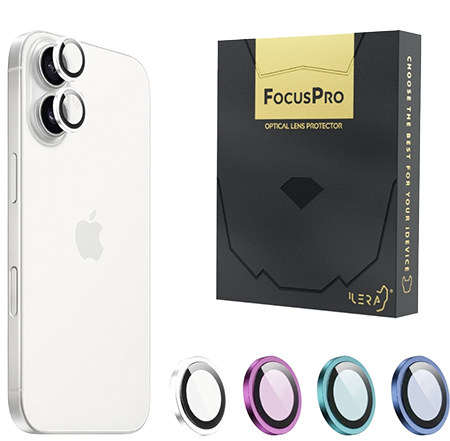Защитное стекло для смартфона ILera FocusPro Lens for camera iPhone 16 / 16 Plus White (iLFPW16) - Фото 1
