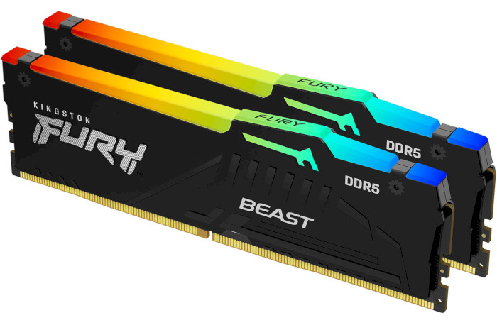 Память DDR Kingston FURY 64 GB (2x32GB) DDR5 6400 MHz Beast RGB EXPO (KF564C32BBEAK2-64) - Фото 1
