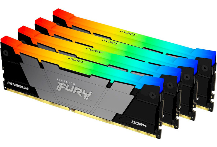 Память DDR Kingston Fury Renegade RGB Black DDR4-3600 128GB (4x32GB ...