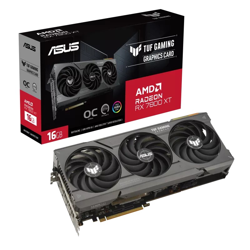 Відеокарта Asus Radeon RX 7800 XT TUF Gaming OC Edition 16GB GDDR6 256bit (TUF-RX7800XT-O16G-GAMING) - Фото 1