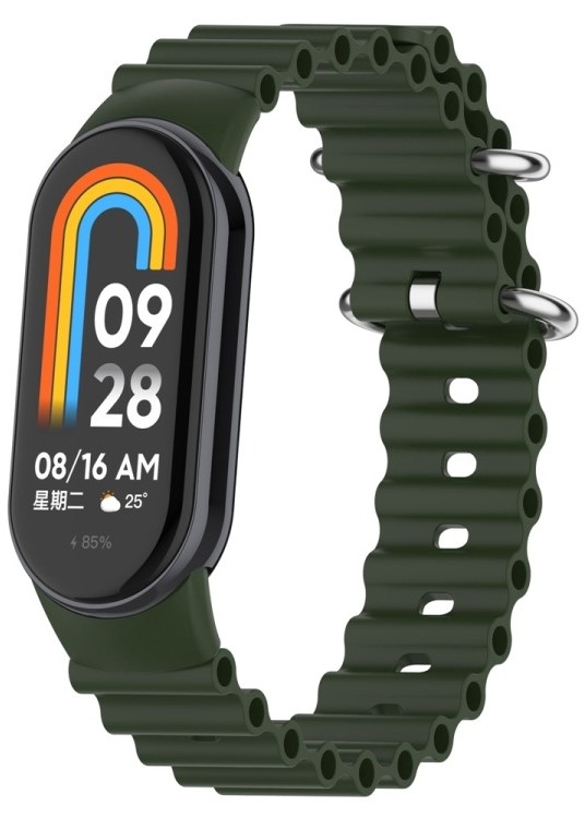 Купити Ремінець для фітнес-браслету BeCover Wave Style for Xiaomi Mi Smart Band 8 / 9 / 10 Dark Green (714351) - Фото 1 Ремінець для фітнес-браслету BeCover Wave Style for Xiaomi Mi Smart Band 8 / 9 / 10 Dark Green (714351) - Фото 1