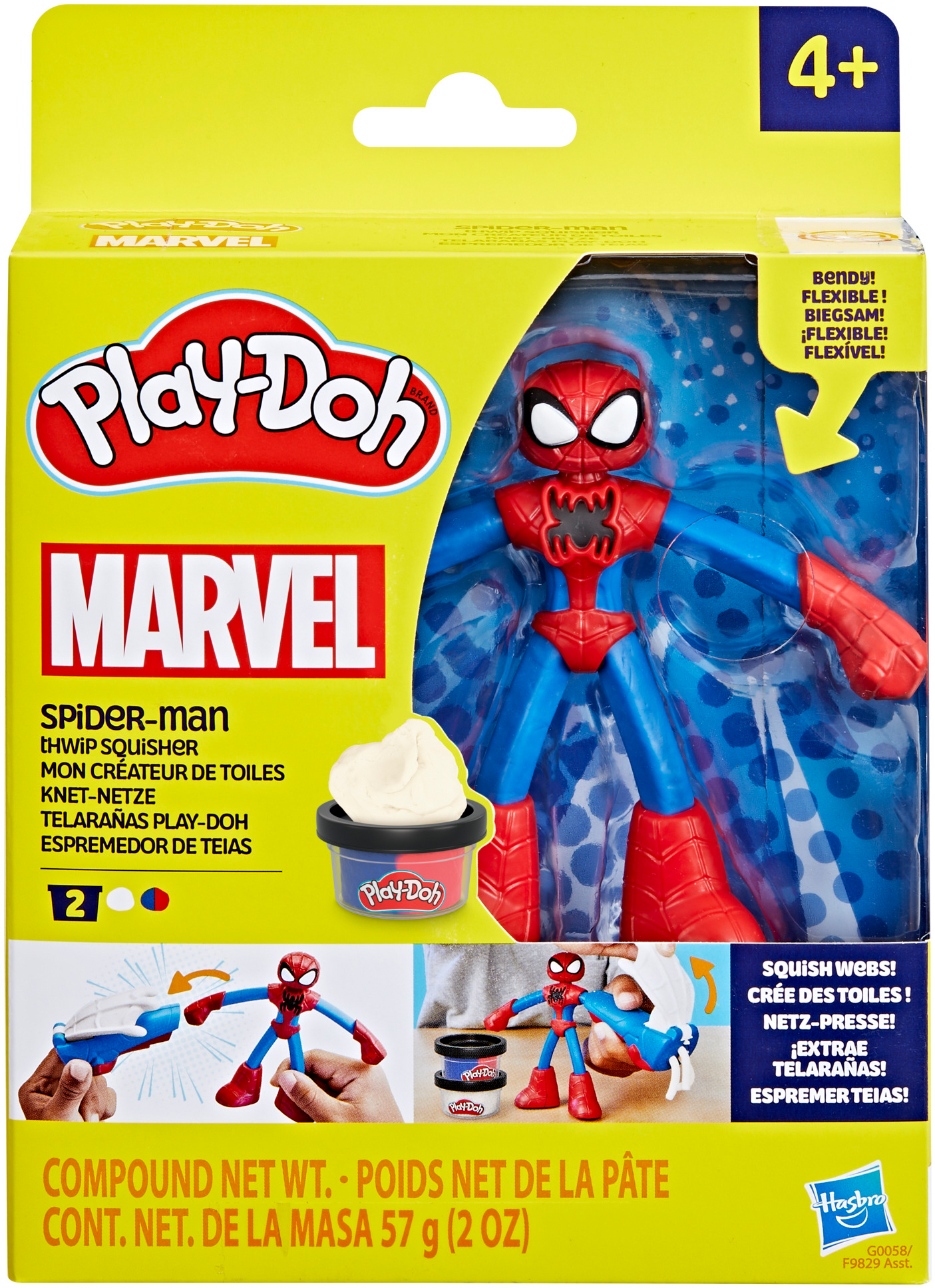 Наборы для лепки Hasbro Play-Doh ''Герои Marvel'' SPIDERMAN THWIP SQUISHER (F9829_G0058) - Фото 1