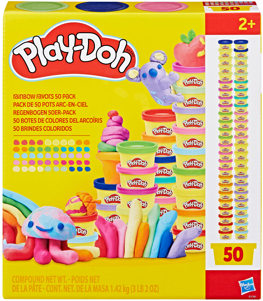 Купити Набори для ліплення Hasbro Play-Doh Райдужні сюрпризи 50 баночок (G1761) - Фото 1 Набори для ліплення Hasbro Play-Doh Райдужні сюрпризи 50 баночок (G1761) - Фото 1