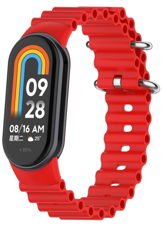 Купити Ремінець для фітнес-браслету BeCover Wave Style for Xiaomi Mi Smart Band 8 / 9 / 10 Red (714359) - Фото 1 Ремінець для фітнес-браслету BeCover Wave Style for Xiaomi Mi Smart Band 8 / 9 / 10 Red (714359) - Фото 1