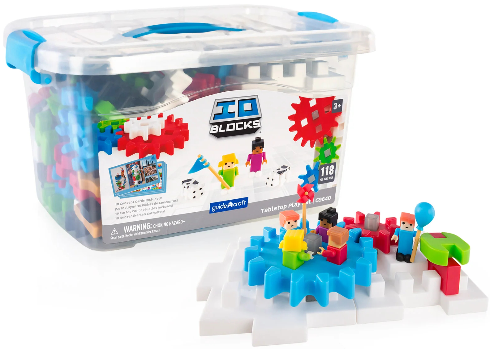 Пластиковый конструктор Guidecraft IO Blocks Tabletop System с дополненной 3d реальностью, 118 деталей (G9640) - Фото 1