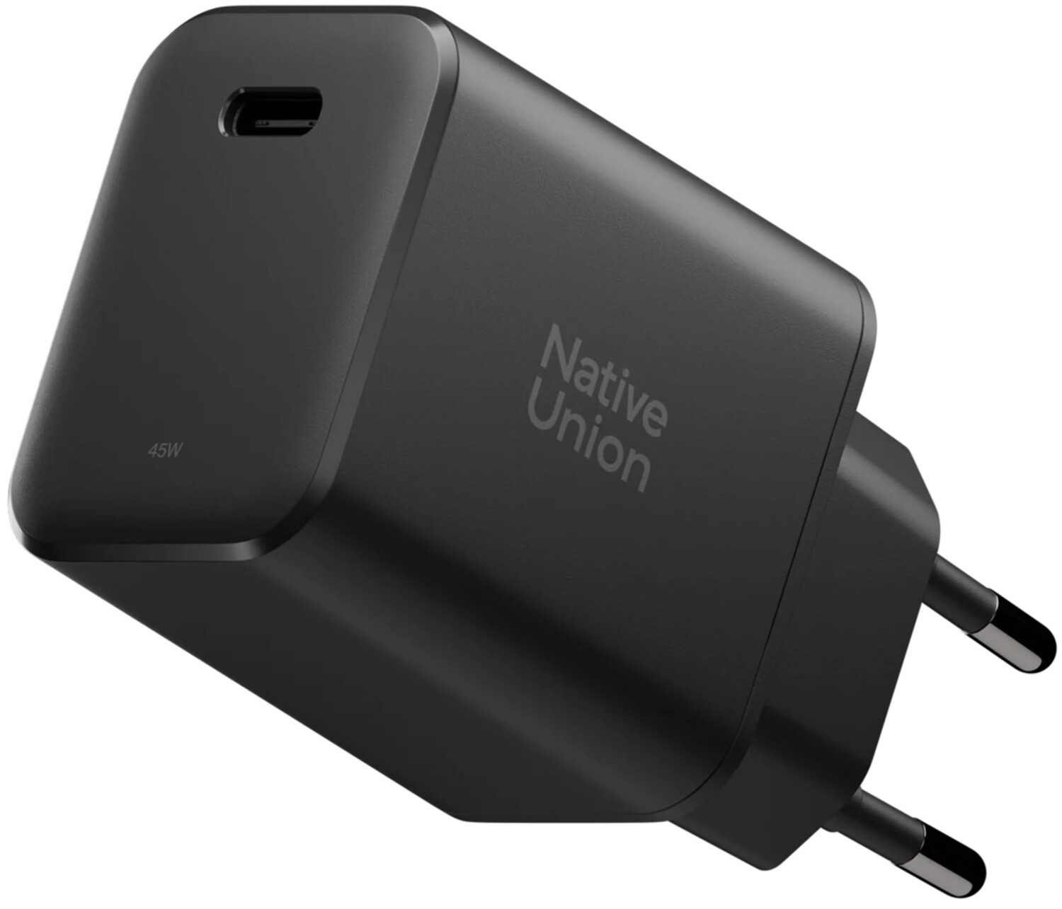 Сетевое зарядное устройство Native Union Fast GaN Charger PD 45W USB-C Port Black (FAST-PD45-BLK-EU) - Фото 1