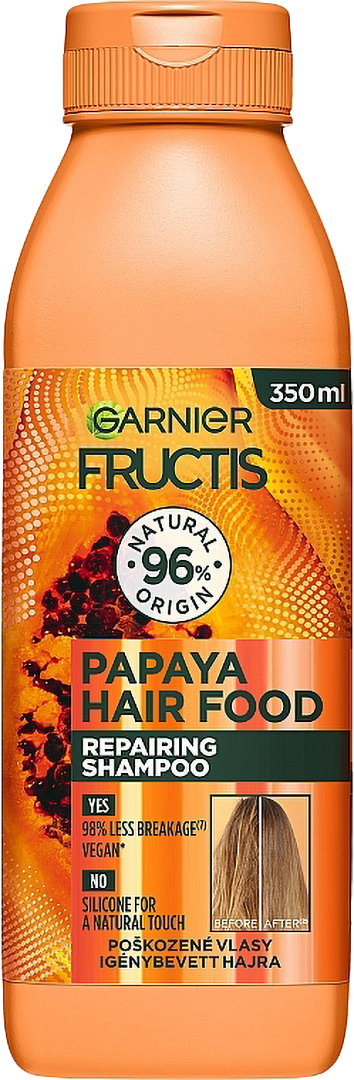Шампунь женский Garnier Fructis Папайя Восстановление для поврежденных волос 350 мл (3600542290074) - Фото 1