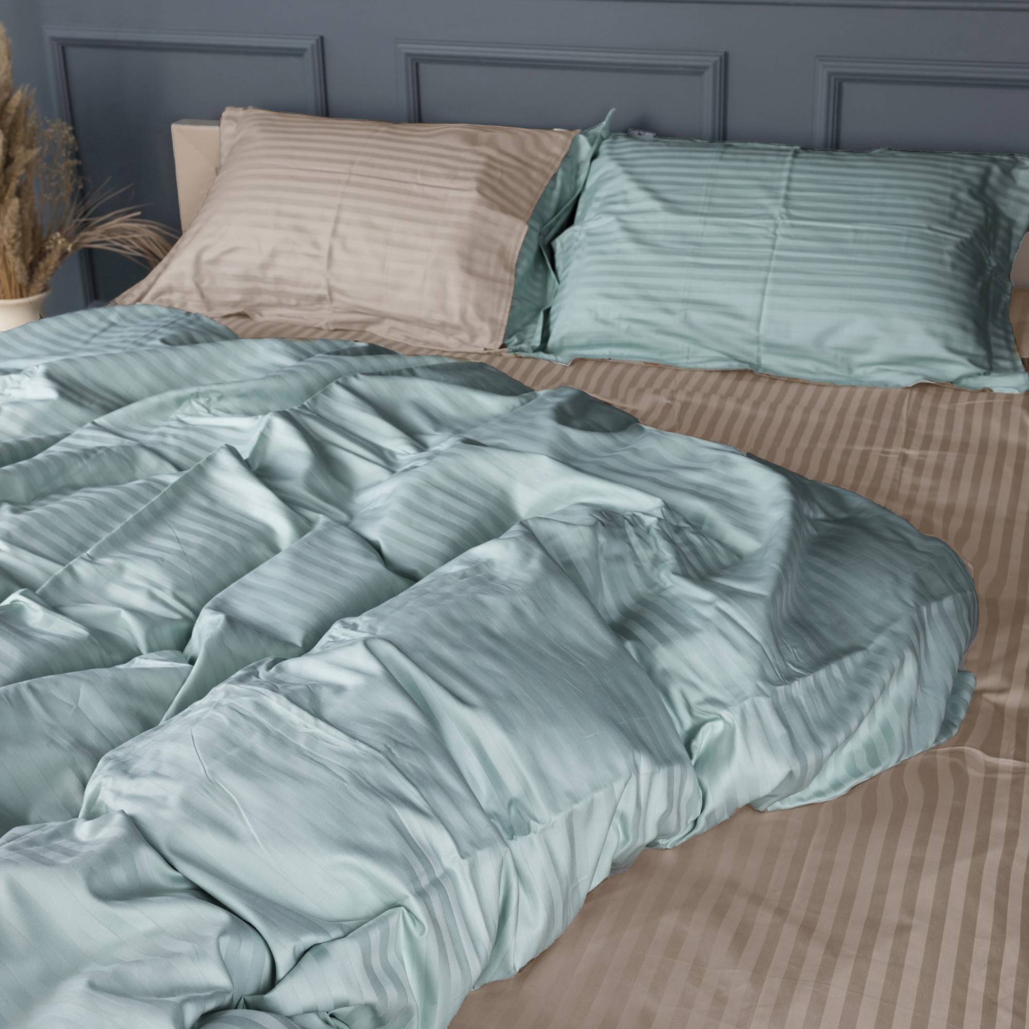 Комплект постільної білизни дитячий MirSon Satin Stripe 30-0015 + 30-0004 Gavenia 110х140 (2200005246481) - Фото 1