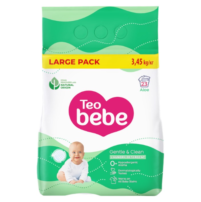 Стиральный порошок Teo Bebe Cotton Soft  Sensitive Green 3,45 кг (3800024048470) - Фото 1