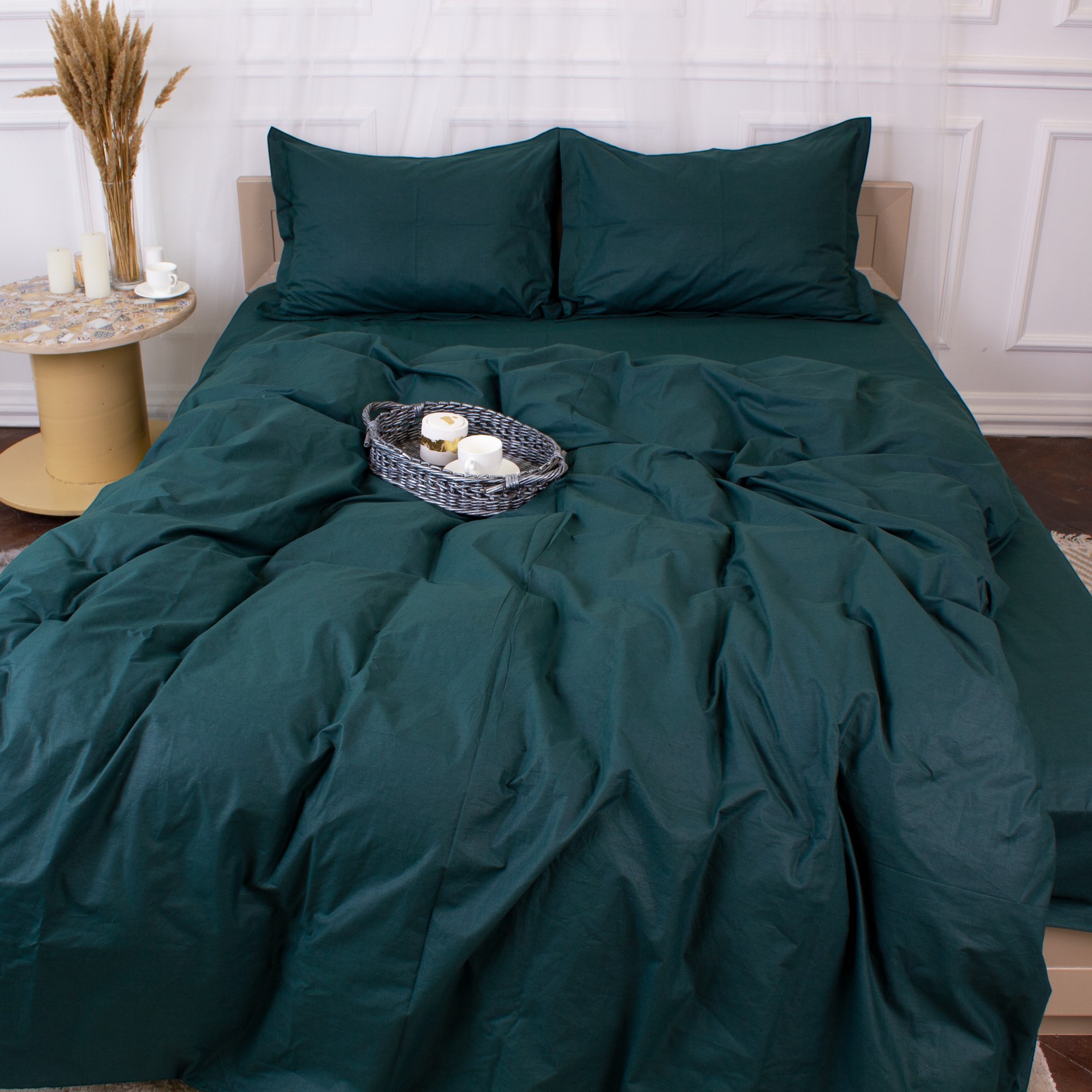 Комплект постільної білизни MirSon Poplin Line 091 Emerald 143 x 210 см (2200006279525) - Фото 1