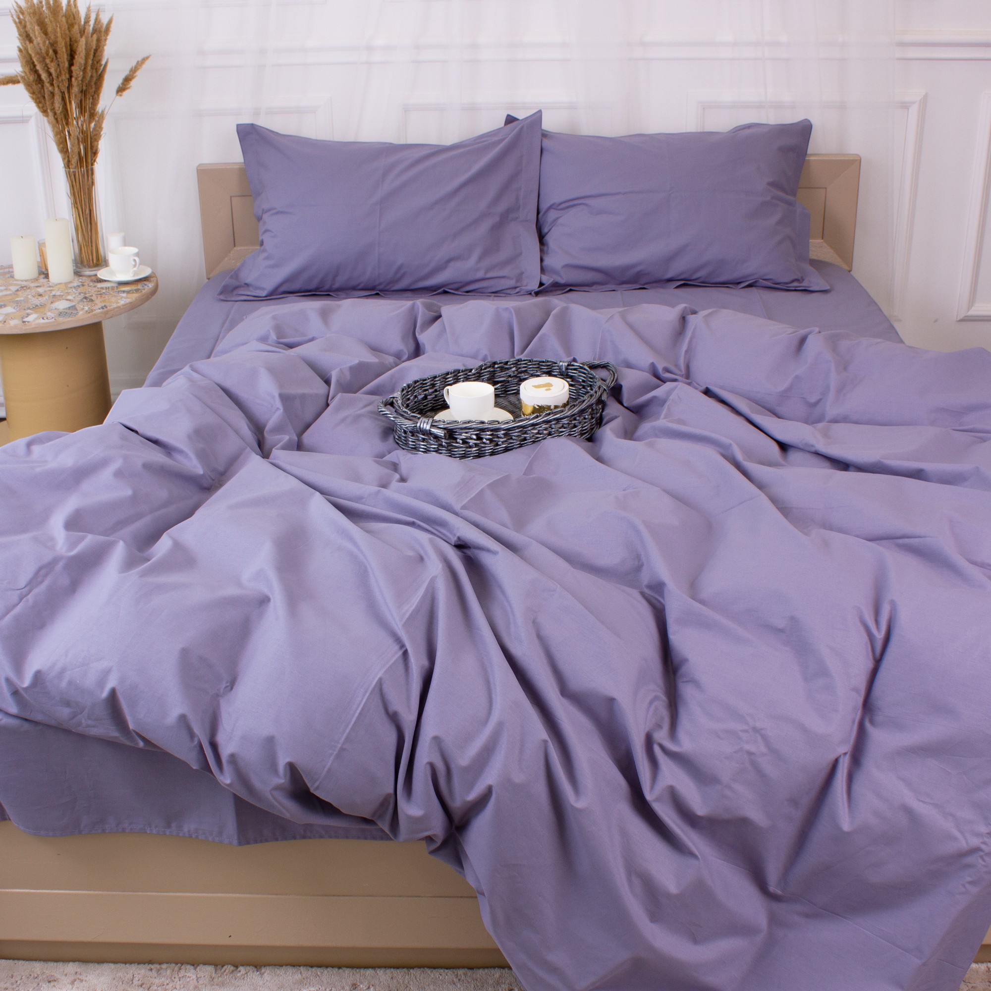 Комплект постільної білизни MirSon Poplin Line 056 Smoky 220 x 240 см (2200006279075) - Фото 1
