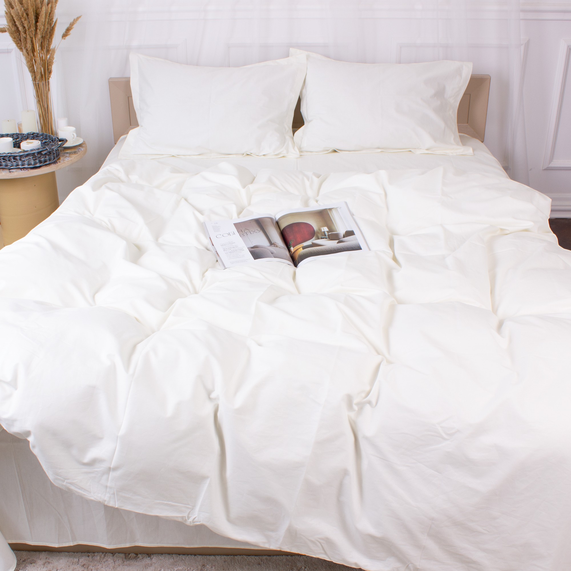 Комплект постільної білизни MirSon Poplin Line 002 Milky White 2 x 143 x 210 см (2200006277811) - Фото 1