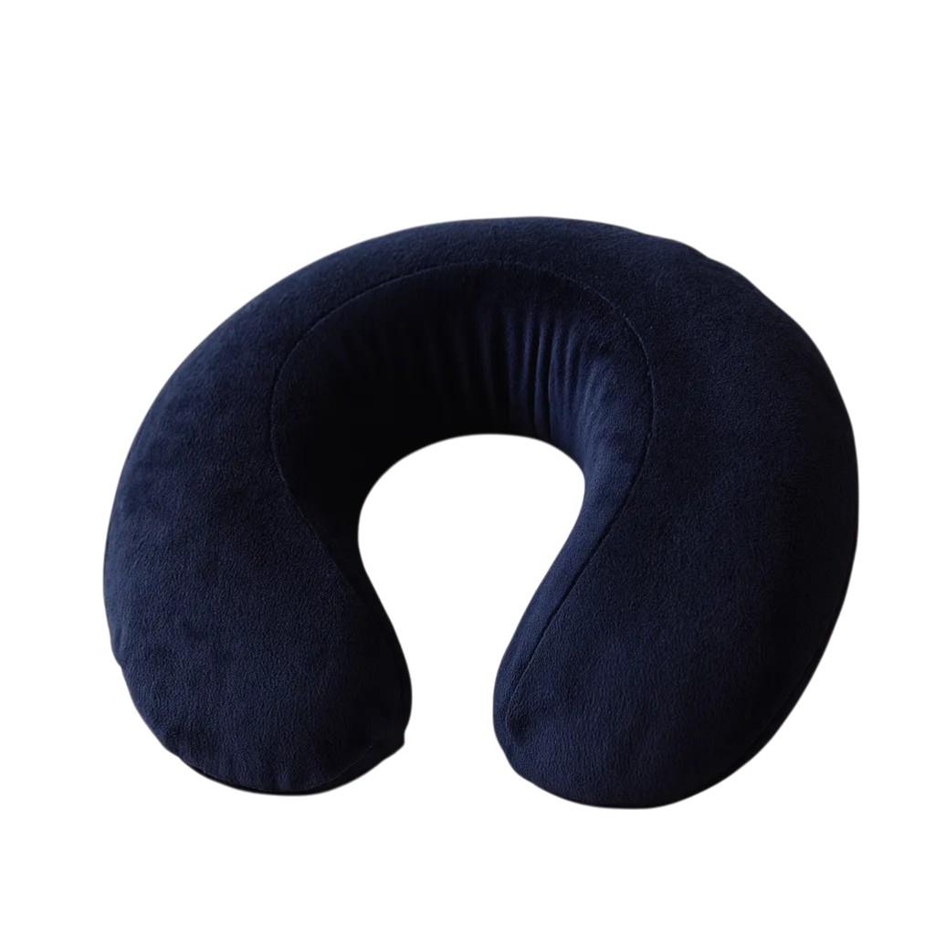 Подушка дорожная MirSon №8724 Velvet Line 28-0006 Navy blue Пена Memory Антиаллергенная 30x37х10 см (2200006348092) - Фото 1