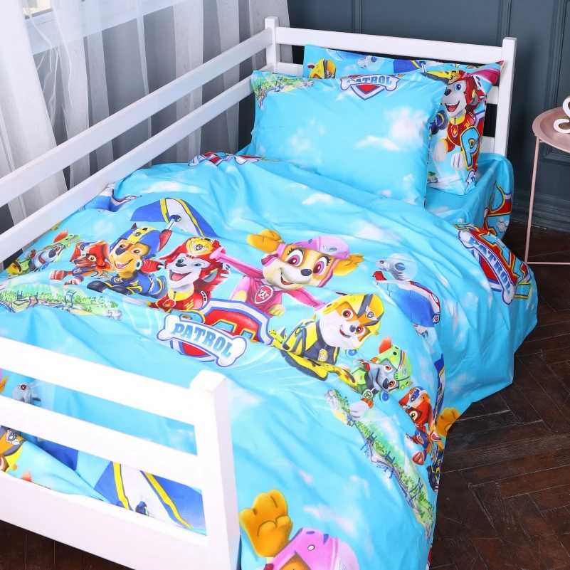 Комплект постельного белья детский MirSon Бязь Kids Time 17-0788 Команда Щенячий патруль 220х240 (2200011395586) - Фото 1