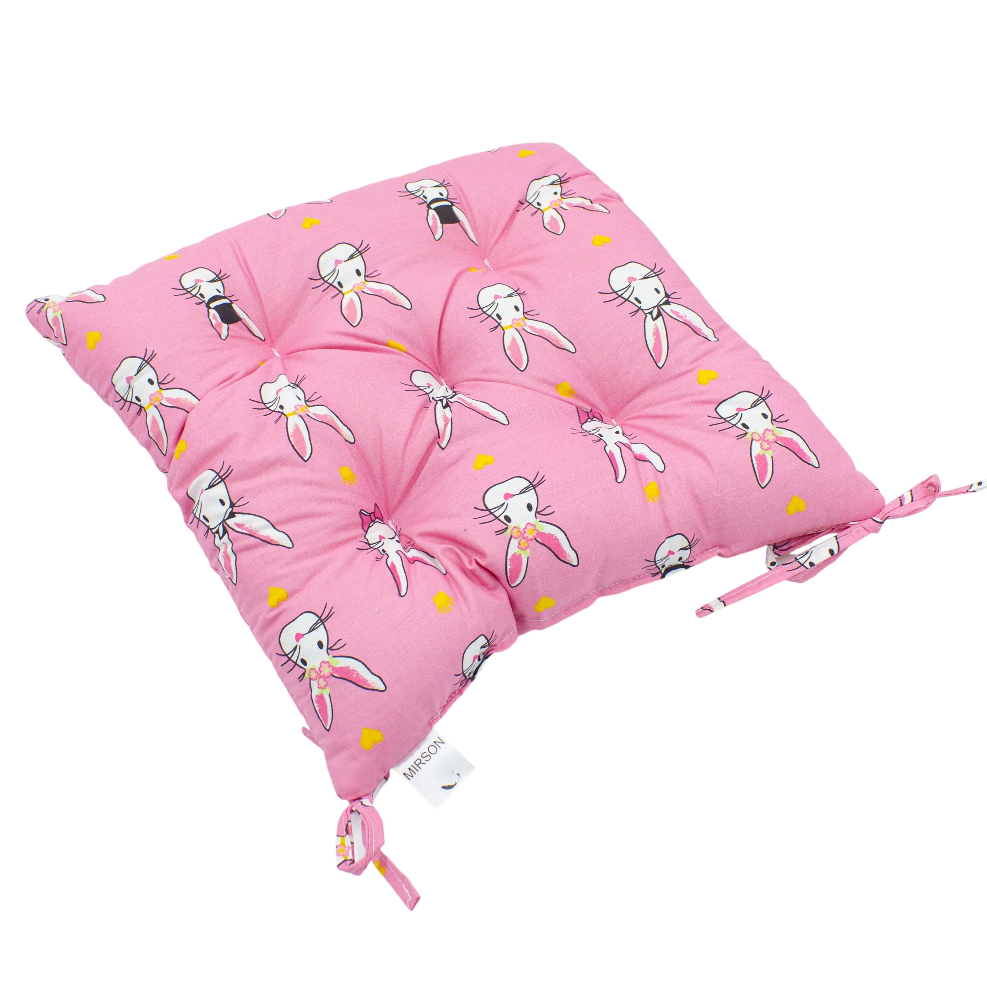 Подушка для стільця MirSon Бязь 17-0528 Bunnies pink (2200006185574) - Фото 1