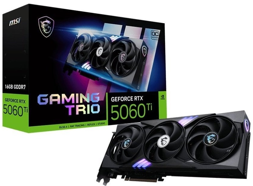 Видеокарта MSI RTX 5060 Ti 16G GAMING TRIO OC - Фото 1