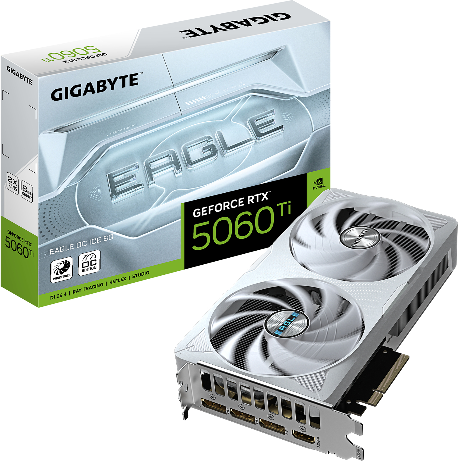 Відеокарта Gigabyte GeForce RTX 5060 Ti EAGLE OC ICE 8G (GV-N506TEAGLEOC ICE-8GD) - Фото 1