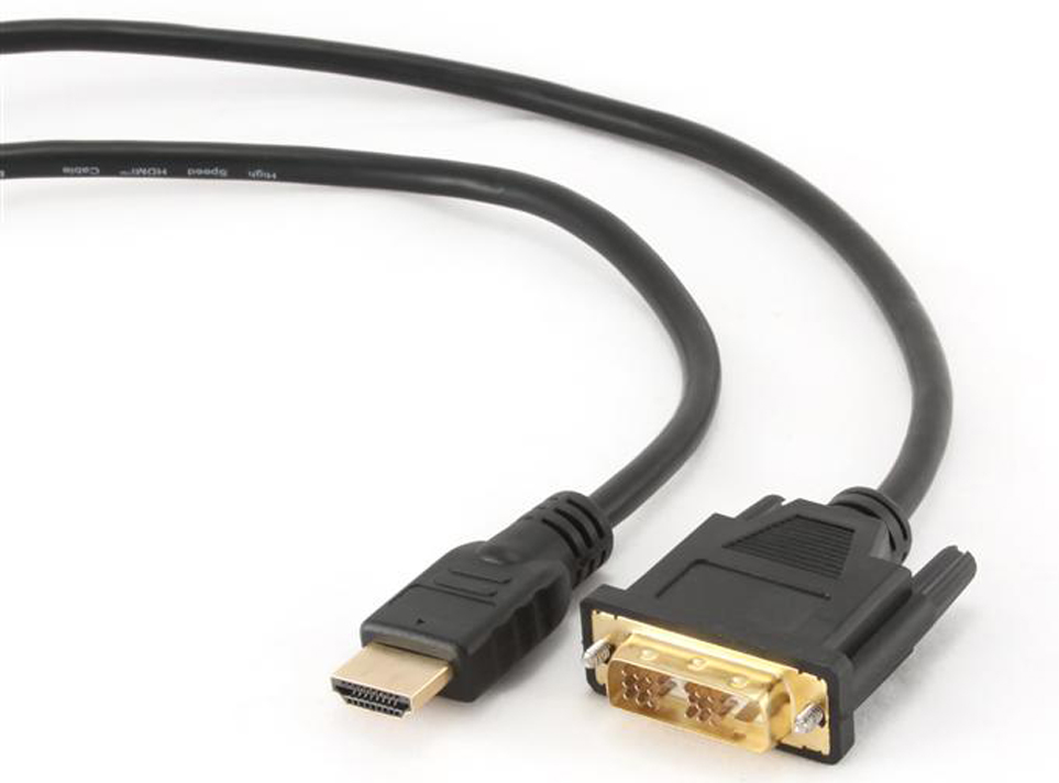 Кабель HDMI - DVI Cablexpert HDMI to DVI 0.5m (CC-HDMI-DVI-0.5M) Black - Фото 1