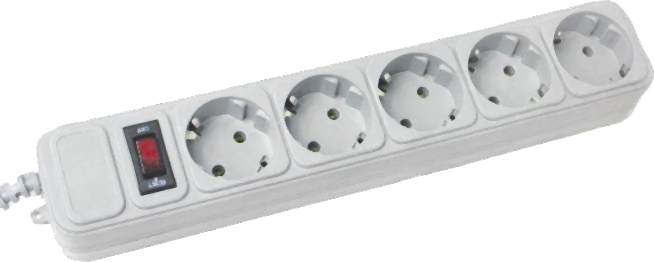 Сетевой фильтр Gembird SPG5-X-6G 5 розеток 1.8m Grey - Фото 1