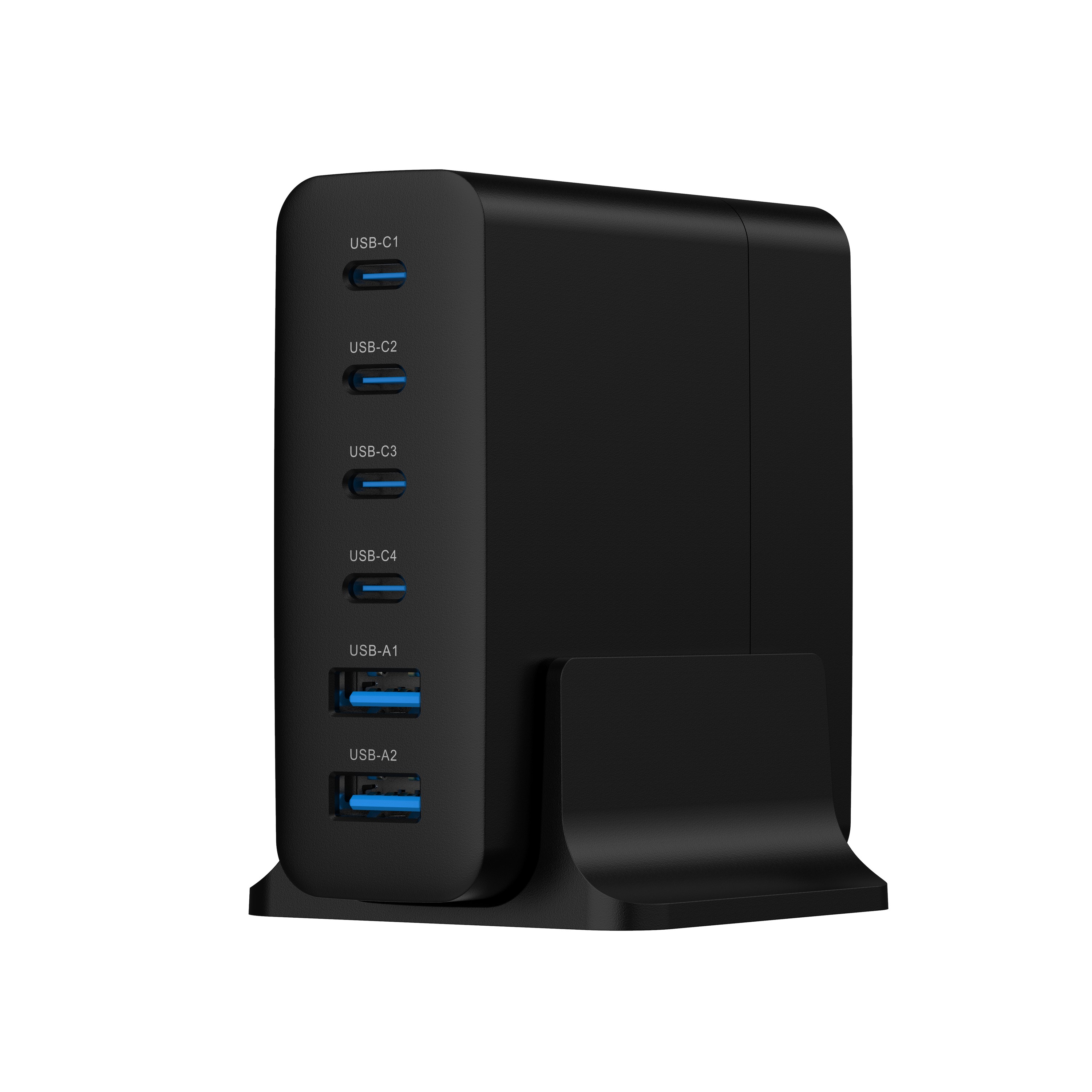 Мережевий зарядний пристрій Gembird 2xUSB-A (QC3.0 18W)+4xType-C (PD 25W) Black (TA-UC-2A4C-PD75-01-BK) - Фото 1