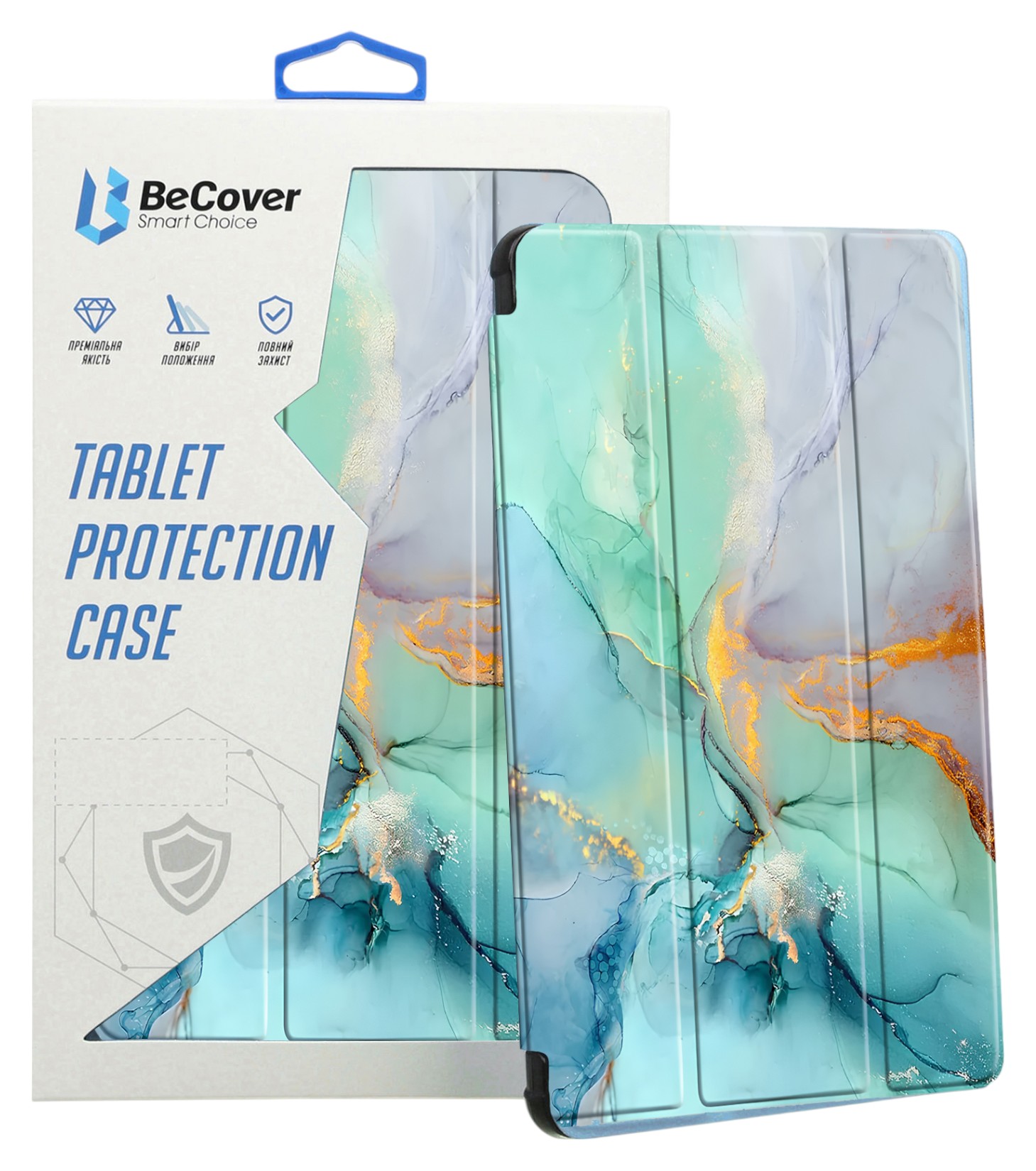 Чехол для планшета BeCover Soft Edge TPU с креплением для стилуса for Xiaomi Redmi Pad SE 8.7'' Green Marble (712574) - Фото 1