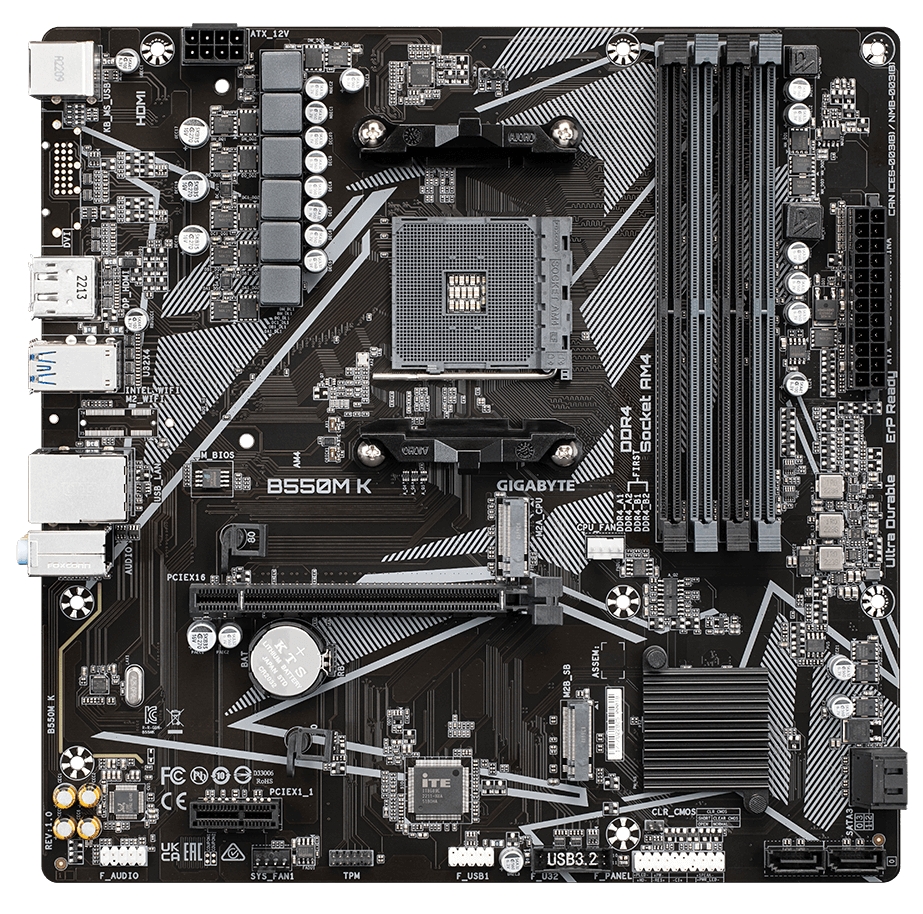 Материнская плата Gigabyte B550M K - Фото 1