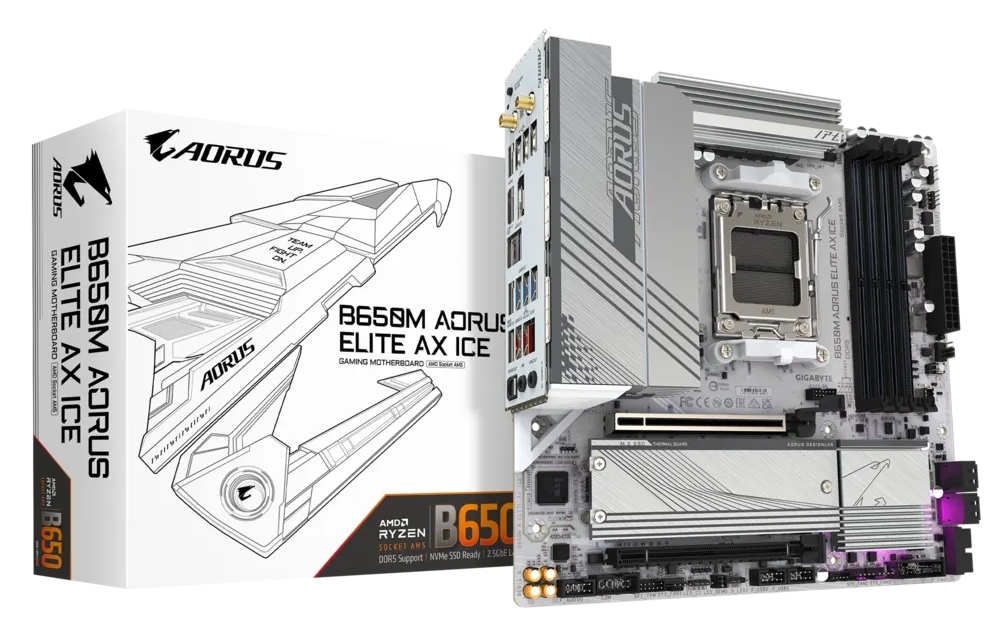 Материнская плата Gigabyte B650M AORUS ELITE AX ICE DDR5 - Фото 1