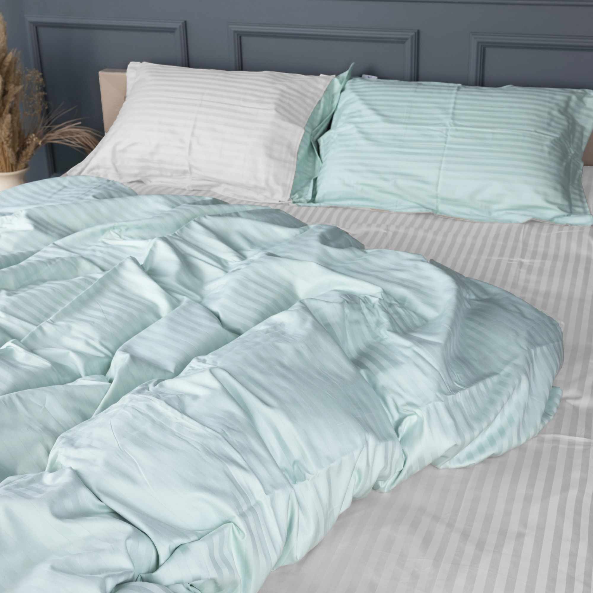 Комплект постільної білизни дитячий MirSon Satin Stripe 30-0013 + 30-0001 Gilberta 110х140 (2200005246535) - Фото 1