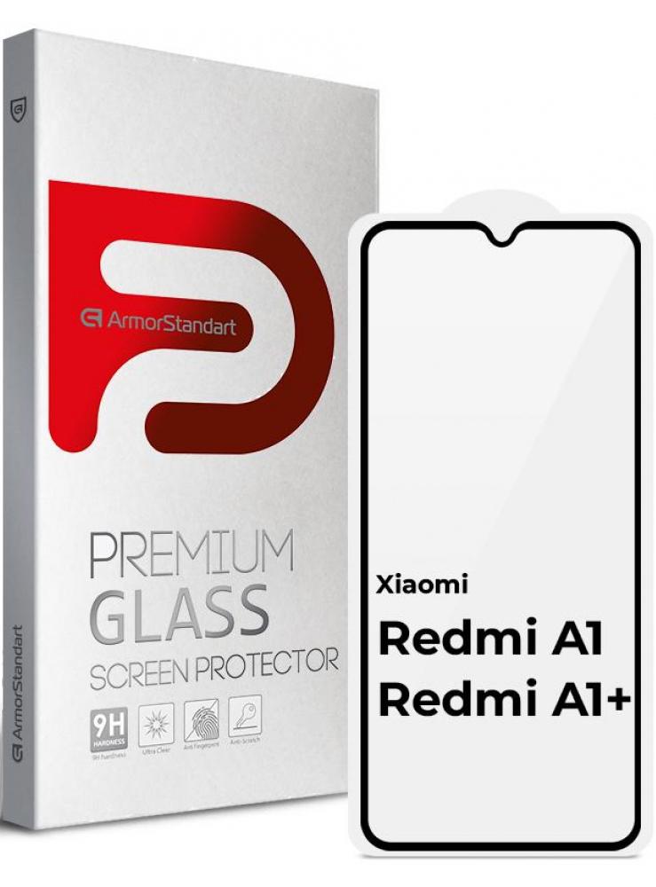 Защитное стекло для смартфона Armorstandart Full Glue for Xiaomi Redmi A1 / A1+ / Poco C50 Black (ARM62819) - Фото 1