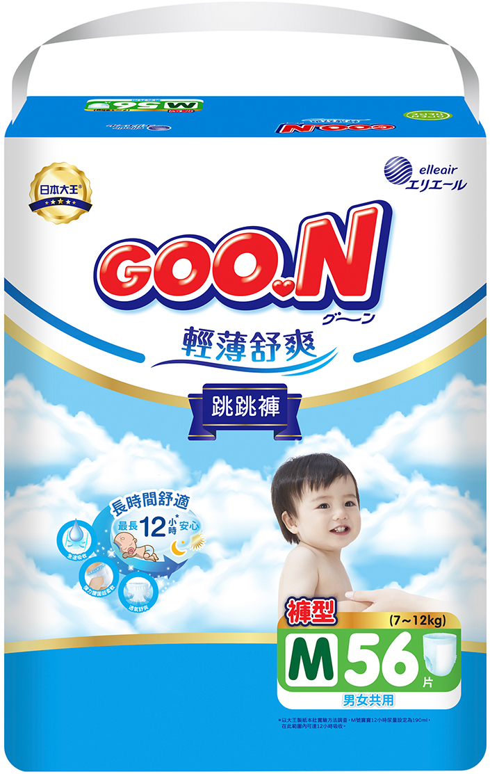 Одноразові підгузки-трусики Goo.N Slim & Comfortable 7-12 кг розмір 3 (M), унісекс, 56 шт. (21001091)