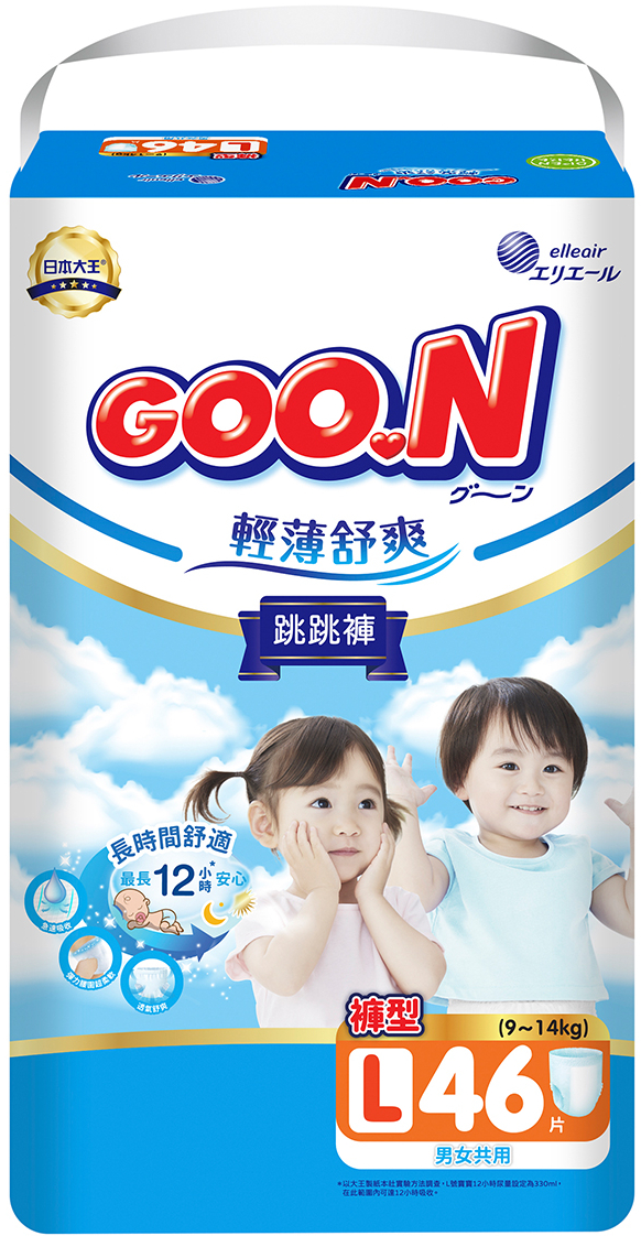 Одноразові підгузки-трусики Goo.N Slim & Comfortable 9-14 кг розмір 4 (L), унісекс, 46 шт. (21001092)
