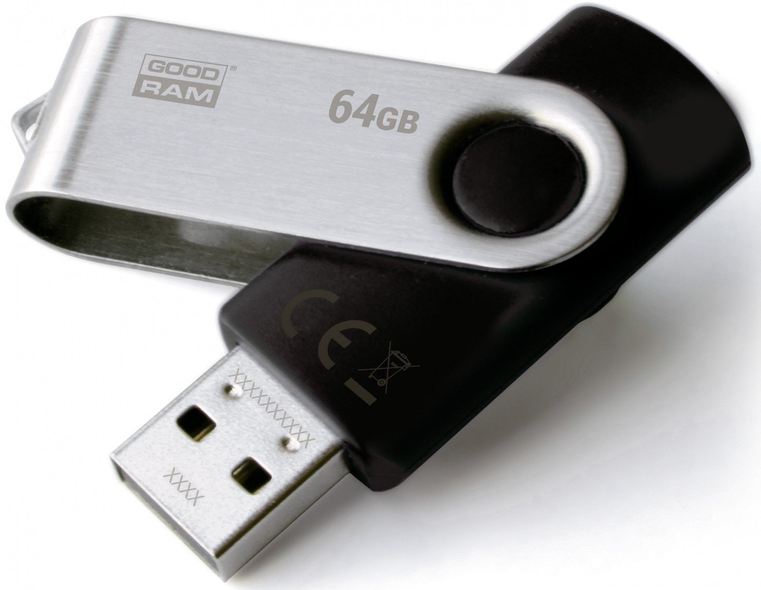 Флеш USB Goodram UTS2 Twister 64GB USB 2.0 Black (UTS2-0640K0R11) - Фото 1