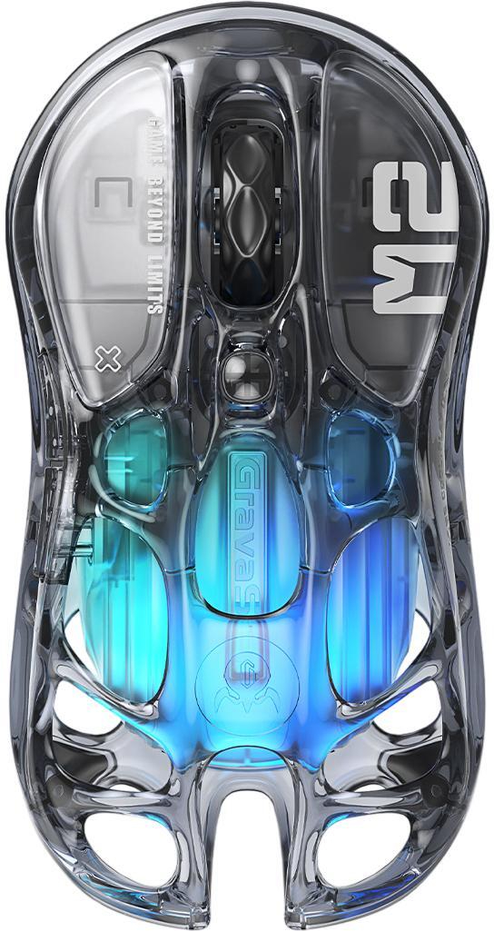 Мышь беспроводная игровая GravaStar Mercury M2 BT/WL/USB-A RGB (GRAVASTARM2_XTAL_BLK) - Фото 1