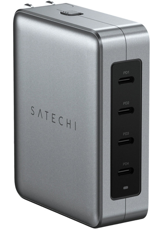 Сетевое зарядное устройство Satechi 145W USB-C 4-Port PD GaN Travel Charger Space Gray (ST-W145GTM) - Фото 1
