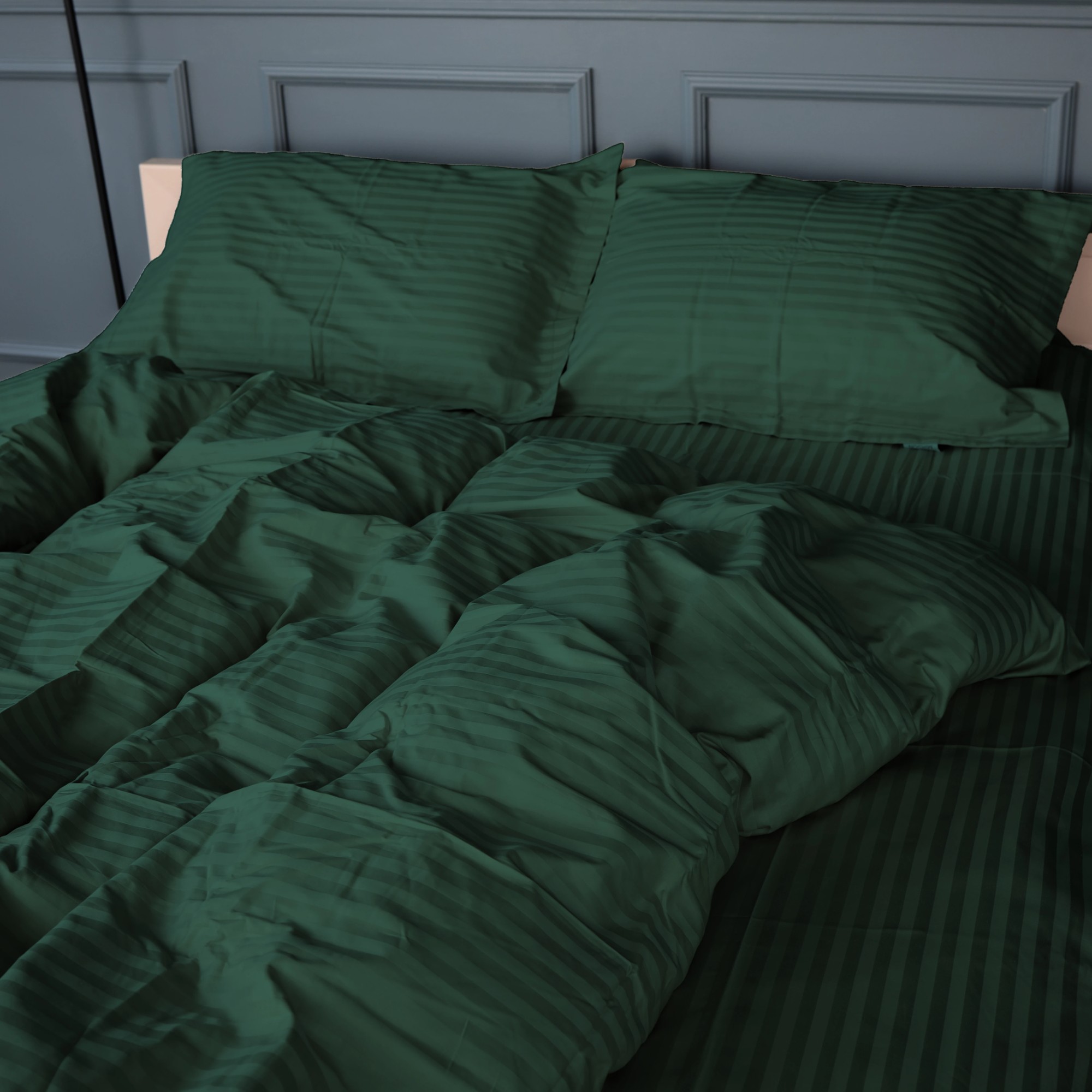 Комплект постільної білизни дитячий MirSon Satin Stripe 30-0017 Green 110х140 (2200005246269) - Фото 1