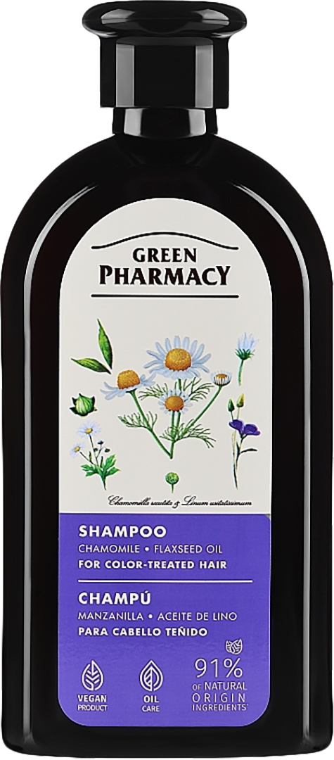 Шампунь жіночий Green Pharmacy ромашка/льняна олія 350 мл (4823015904998) - Фото 1