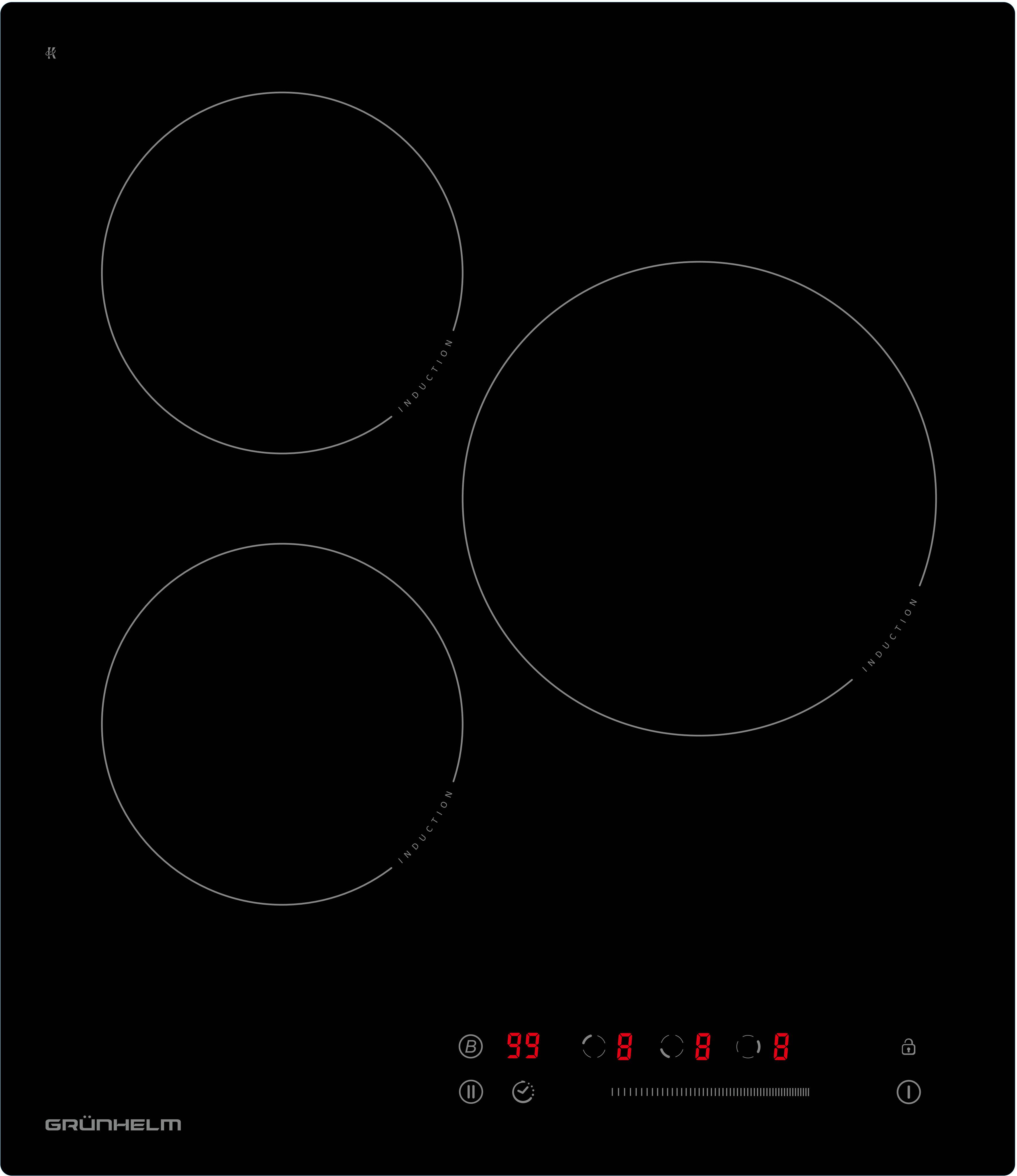 Варильна поверхня електрична Grunhelm GPI 453 B - Фото 1