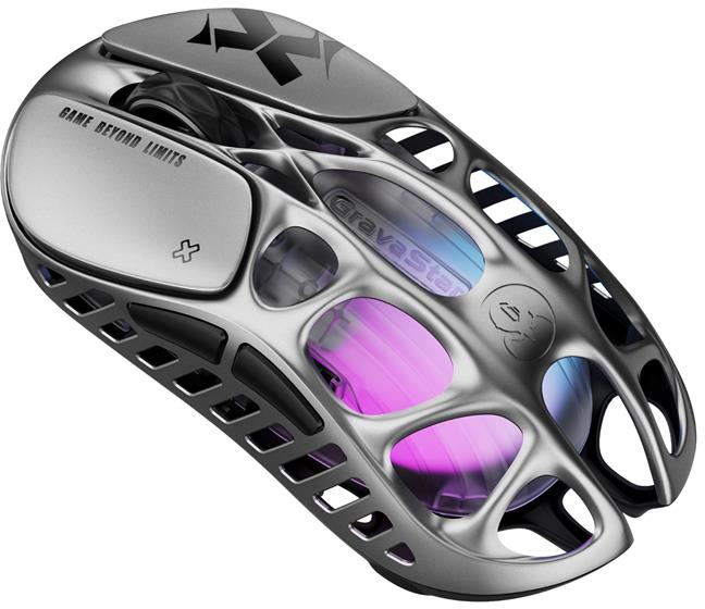Мышь беспроводная игровая GravaStar Mercury X BT/WL/USB-A RGB (GSX_GRY) - Фото 1