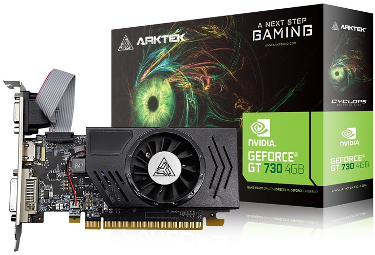 Відеокарта Arktek GT730 4GB GDDR5 64BIT HDMI, DVI, VGA PCI-E LOW PROFILE (AKN730D5S4GL1) - Фото 1