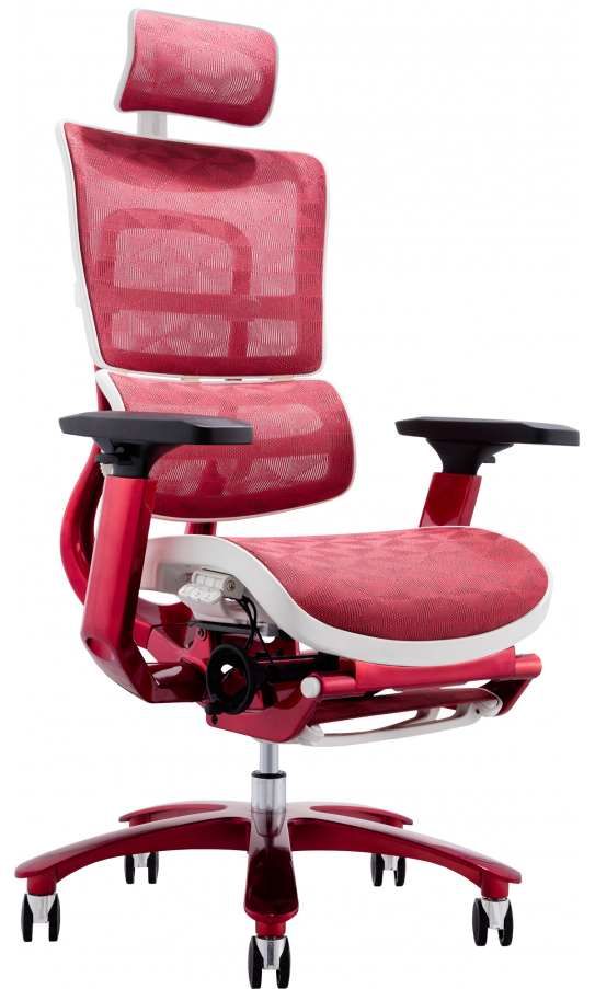 Кресло офисное GT Racer X-815L White/Red (W-52) - Фото 1